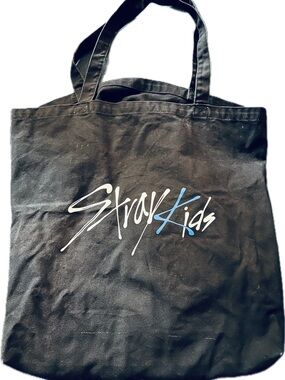 Stray Kids K-Pop Black Canvas Tote Bag